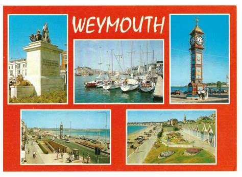 Weymouth Dorset England Rare Multiview Salmon Picture Postcard