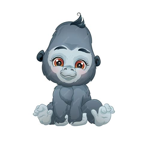 Premium Vector Cartoon Baby Gorilla Vector Illustration Jingle Animal