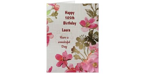 Large Happy 105th Birthday Card Zazzle
