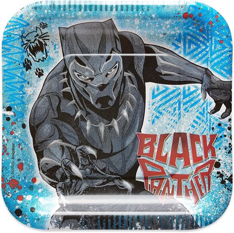 Marvel Black Panther 7″ Square Paper Party Plates 8 Pack Bigamart