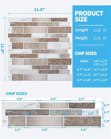 Art3d 10 Sheet Premium Stick On Kitchen Backsplash Tiles 12x12 Peel