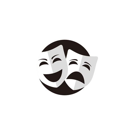 Comedy and tragedy theatrical masks. Theatre or drama school logo