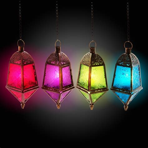 Moroccan Styled Glass Hanging Lantern