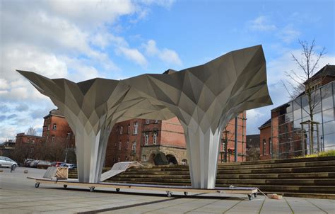 Gallery Of Origami Pavilion Creates Shelter With 8 Folded Aluminum