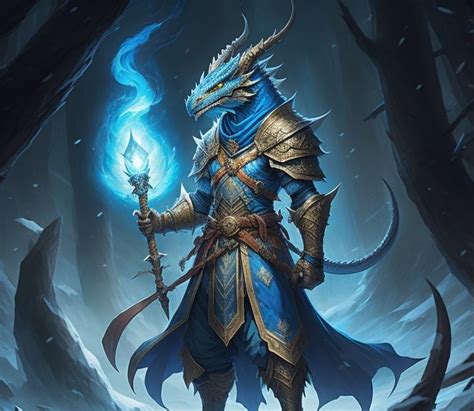 Blue Dragonborn Sorcerer