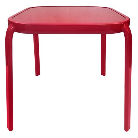 The item id and give commands for the metal rectangular table item in unturned, which is part of the barricade category. Square Metal End Table with Glass Top, 16", Red | At Home