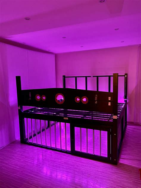 bondage bed with cage and light bedroom fetish bed fetish toys bondage furniture bdsm room for