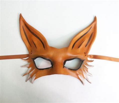Leather Fox Mask Middle Sized Half Face Fox Mask Very Etsy Leather