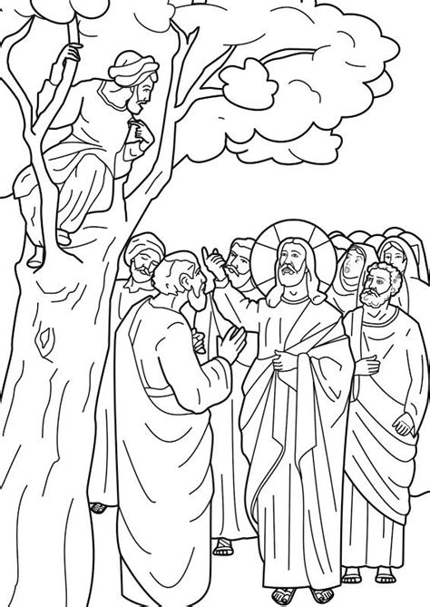 God Jesus Calls Zacchaeus Coloring Pages Love Coloring Pages Bible