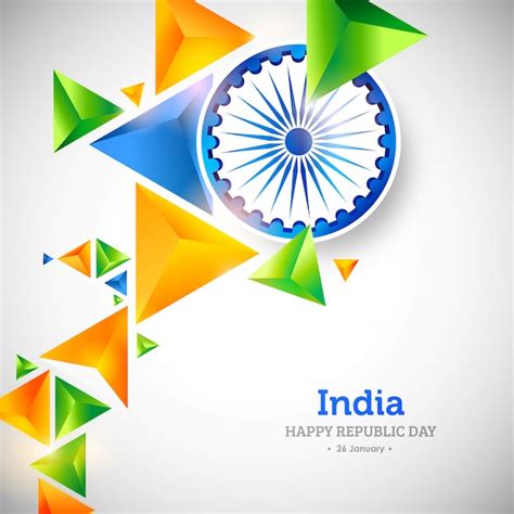 Premium Vector Indian Republic Day Creative 3d Polygonal Background