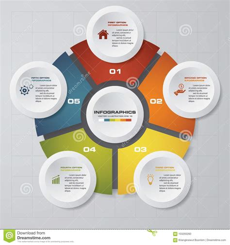Abstract 5 Options Infographics Template Simpleandeditable Abstract