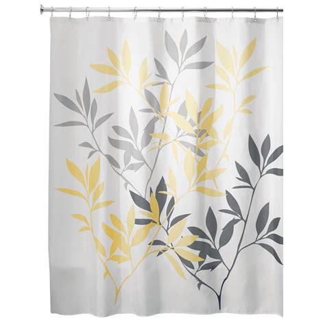 Idesign Yellowgraymulti Color Floral Polyester Shower Curtains 72 X