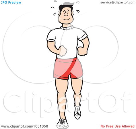 Royalty Free Vector Clip Art Illustration Of A Sweaty Man Jogging By