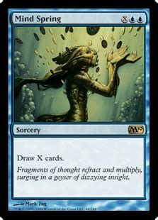 The first is a hypergeometric calculator which determines the odds of drawing x copies of your chosen card. Mind Spring (Magic 2010) - Gatherer - Magic: The Gathering