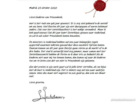 Brief Van Sinterklaas Prinsenbeeknieuws