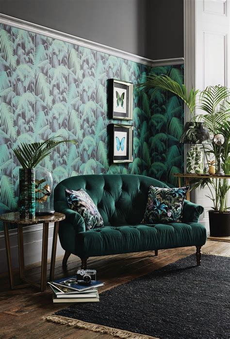 Maybe you would like to learn more about one of these? Forrest green velvet sofa | Green interior design, Art ...