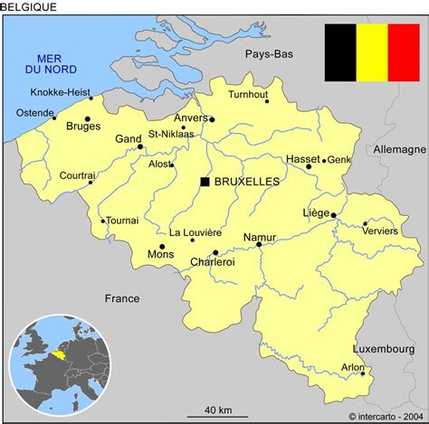 Carte politique, relief, provinces et drapeau de la belgique. Brussels Belgium map - Brussels Belgium map europe ...