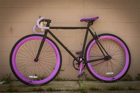 Black And Purple Fixie Bike Bicycle Zycle Fit Vélo Fixe Fixie Velo