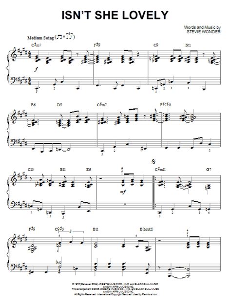 Learn the song with the online tablature player. Isn't She Lovely sheet music by Stevie Wonder (Piano - 67244)
