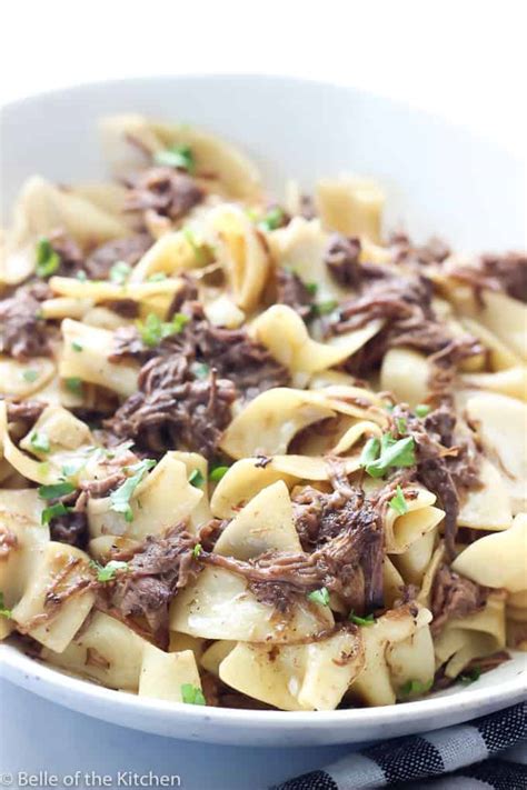 Add stock, milk or leftover gravy and mix well. Beef and Noodles with Leftover Mississippi Pot Roast ...