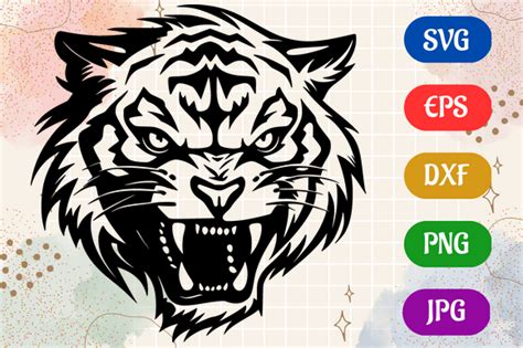 Tiger Svg Eps Dxf Png Silhouette Graphic By Creative Oasis