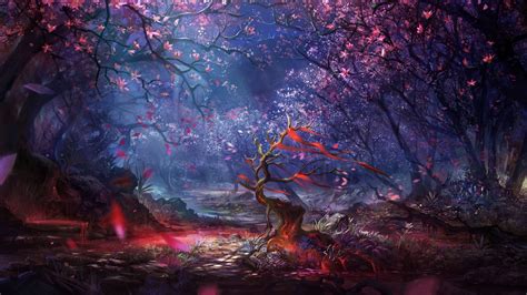 Artwork Fantasy Art Digital Art Forest Trees Colorful