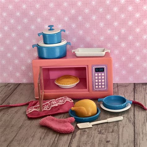 1985 Barbie Kitchen Accents Microwave And Accessories Barbie Etsy