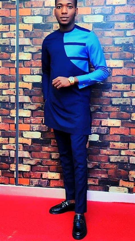 Blue African Suit For Men Dashiki Clothing For Men Wedding Etsy
