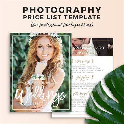 The document can be edited with google docs or microsoft word. Wedding Photography Price List Photoshop Template on Behance