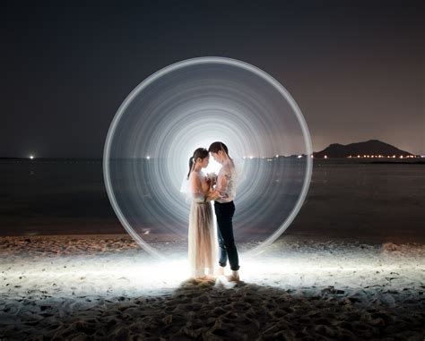 Light painting photography is also known as light drawing or light graffiti. Jeju Pre-wedding Photoshoot: Unique Light Painting Style | Son | OneThreeOneFour