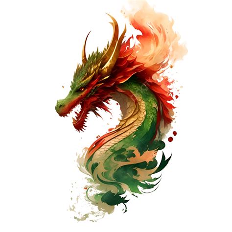 Angry Dragon Head With Green Watercolor Splash Effect Dragon Angry
