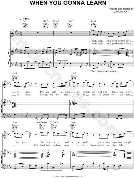 Print And Download When You Gonna Learn Sheet Music By Jamiroquai