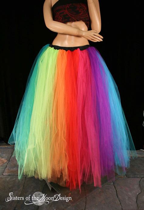 Tutu Skirt Rainbow Streamer Floor Length Formal Adult You Choose Size