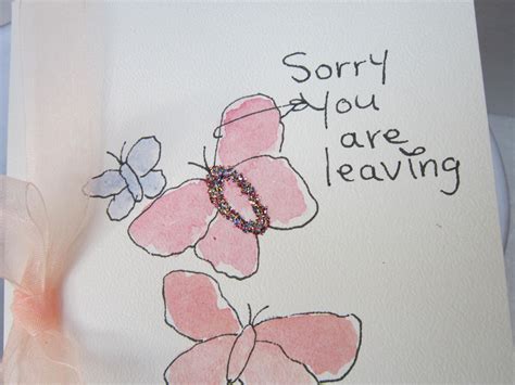 Leaving Card Watercolour Card Sorry You Are Leaving Card Etsy Canada