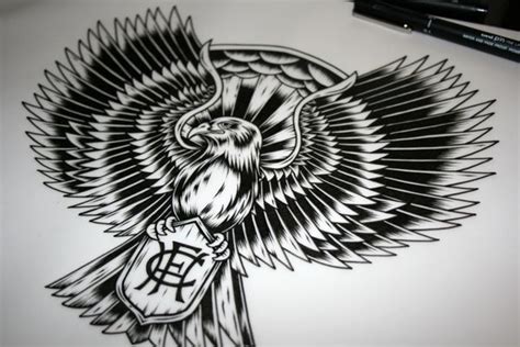 Hawthorn Hawks Tattoo Design By John Hobbs Via Behance Hawk Tattoo