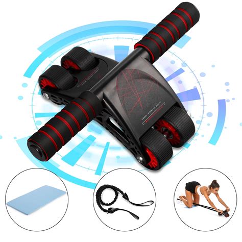 Ab Roller Wheel For Abdominal Exercise 4 Wheels Roller Abdominal Trainer With Knee Pad