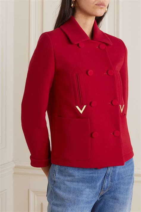 VALENTINO GARAVANI Double Breasted Embellished Wool Blend Jacket NET A PORTER