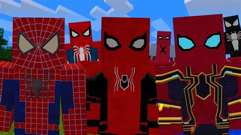 All Spider Man Suits In Minecraft Minecraft Youtube