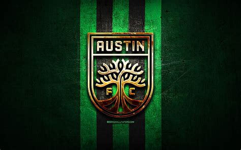 Austin Fc Logotipo Dorado Usl De Metal Verde Club De Fútbol
