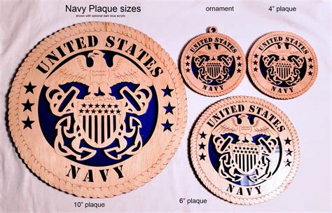 Military US Navy Laser Cut Wooden Emblem Retirement Gift Etsy Singapore