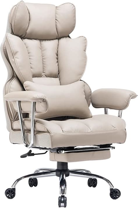 Efomao Desk Office Chair Big High Back Chair Pu Leather Computer Chair Managerial