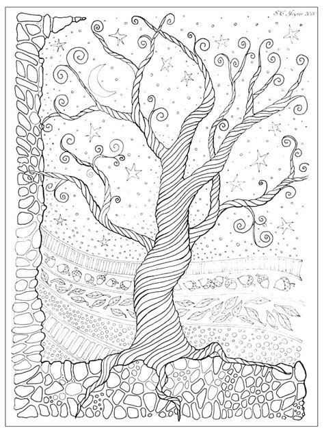 Adult Coloring Pages Trees Coloring Pages