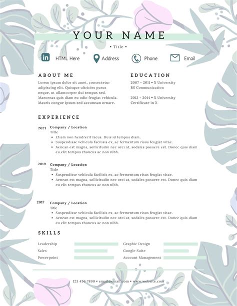 Professional Resume Template For Canva Resumecv Edit And Etsy