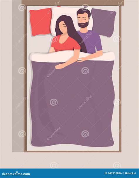 Couple Sleeps In Different Poses Man And Woman Sleeping Together Couple In Bed And Healthy