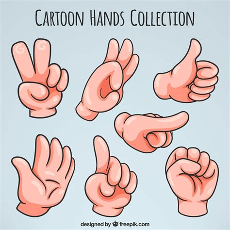 Pack Of Cartoon Hands Vector Free Download