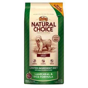 The dashboard displays a dry matter protein reading of 50%, a fat level of 17% and estimated carbohydrates of about 25%. Nutro Natural Choice Adult Lamb Meal & Rice Formula Dry ...