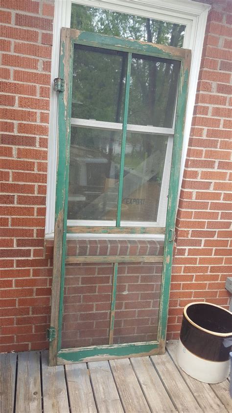 Antique Wood Frame Screen Door Building Supply Architectural Etsy In