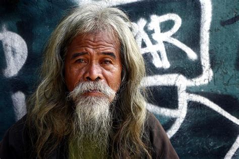 Senior Filipino Man With Gray Head And Facial Hair Editorial Photography Image Of Face