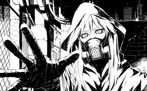 Free Download Black And White Vocaloid Gas Masks Drawings Anime