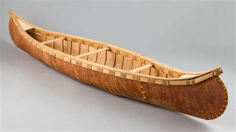 Lot An Ojibwa Birch Bark Model Canoe 46 In 1168 Cm L